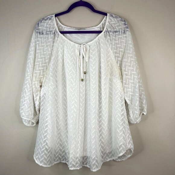 Roz & Ali Tops - Roz & Ali Top Womens XLarge Beachy Coastal Swing Pullover Vacation Travel Tunic